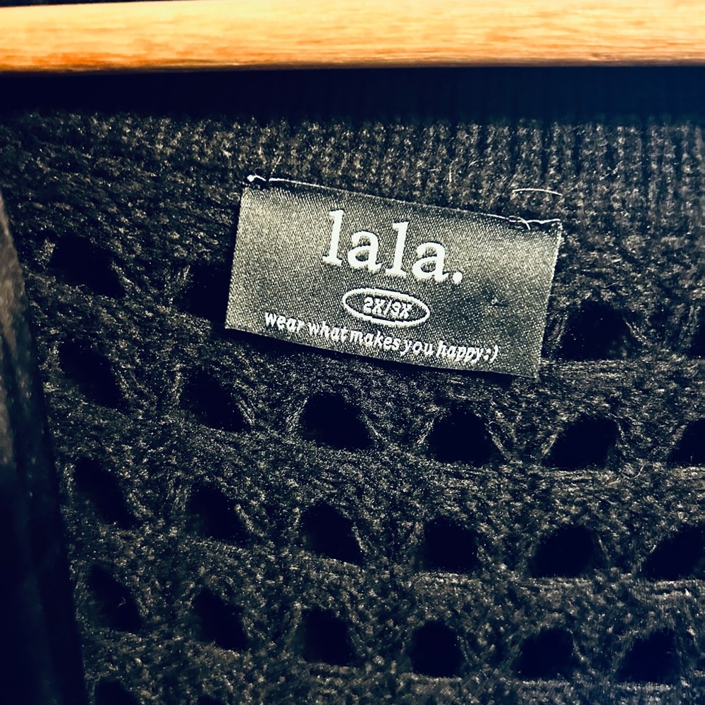 dressed in Lala Crochet Overlay Dress with Slip 2X/3X Black Boho Layered